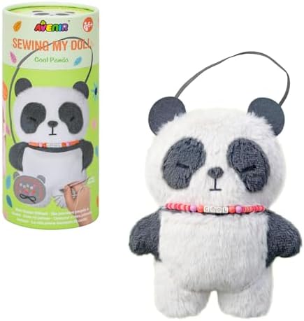 Avenir My First Sewing Kit Ages 6-8, Panda Stuffed Animal Craft Set
