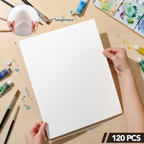 120 Sheets Watercolor Paper, 11 x 14 in, 140 Lb/300 GSM, Cold Press
