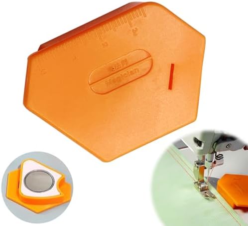 2025 Upgraded Magnetic Seam Guide for Sewing Machine,Multi-Purpose Tool Polygonal Strong Magnetic Gauge,Polygonal Multifucntional Seam Guide Hemmer with Scale,Sewing Accessories Supplies (A-Orange)