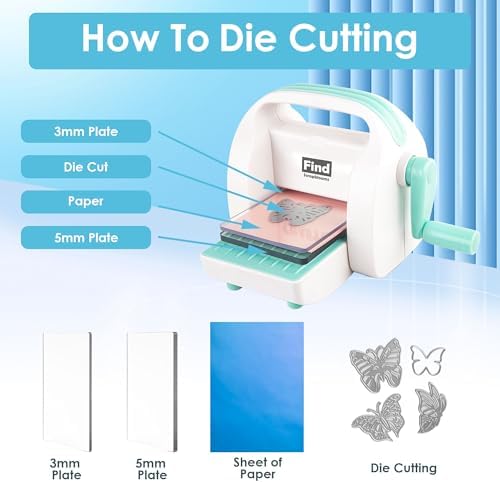 3'' Opening Mini Die Cutting and Embossing Machine for DIY Crafts | Small Die Cut Machine With 3.5" Feed Slot for 3" Paper and Other Materials