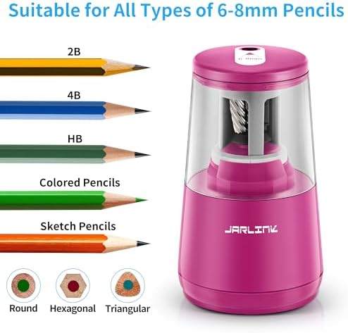 JARLINK Electric Pencil Sharpener, Heavy Duty Helical Blade, Auto Stop