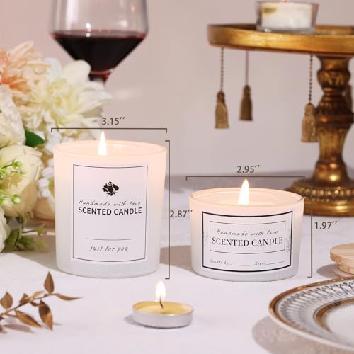 Forsted White Candle Jars with Lids, 16 Pcs Containers for Making Candles