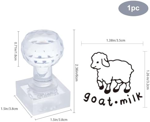 PH PandaHall Goat Soap Stamp - Acrylic Animal Embossing Stamp for Handmade Soap, Cookie, Clay, Pottery & Biscuit Making Projects