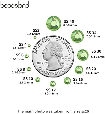 Beadsland Hotfix Rhinestones Bulk, Light Green, SS6, 14400pcs