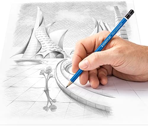 Staedtler Mars Lumograph 3B Graphite Art Drawing Pencil, Medium Soft, Break-Resistant Bonded Lead, 12 Pack, 100-3B