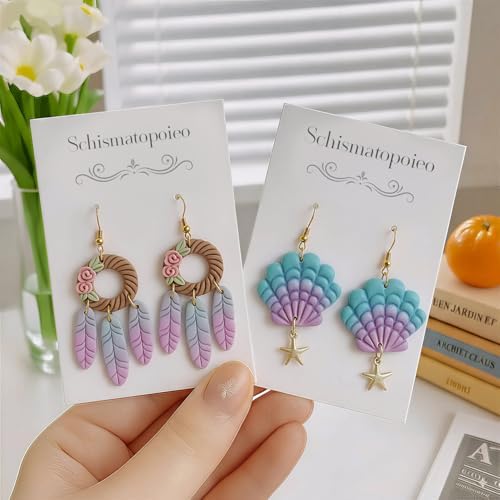 9pcs Mother‘s Day Polymer Clay Earring Cutters - Polymer Clay Molds & Polymer Clays Earring Cutters for Jewelry Making - Flower Polymer Clays, for Dates, Parties, Mother’s Day