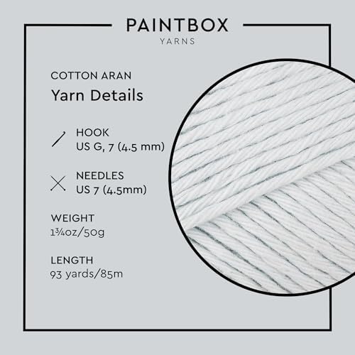 Paintbox Yarns 100% Cotton Aran Yarn 1.76oz / 50g, 93yds / 85m