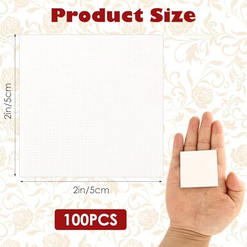 100 Pack Mini Canvas Boards for Painting, 2 x 2 Inch Blank Small Canvases with 2 mm Thin Panel Backing for Acrylic, Craft Projects, Classroom Art and Party Favors