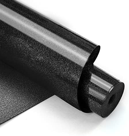 HTVRONT Glitter HTV, 12" x 10ft Black Glitter HTV Heat Transfer Vinyl