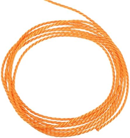 MECCANIXITY Twisted Cord Trim, 5 Yard 1.5mm 3-Ply Twine Braided Rope Shiny Thread String for Craft Gift Bag Curtain Christmas Decor, Orange - 5m