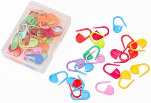 Plastics Locking Stitch Markers for Crocheting and Knitting with Storage Box
