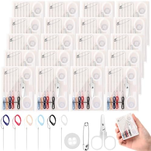 Knitgrip 72 Boxes Travel Sewing Kit Mini Sewing Kits Bulk Portable Pocket Sewings Supplies Accessories DIY with Needle Thread Buttons Scissors for Adults Teen Beginner Mom Grandma Women Gifts