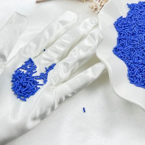 150g Fake Sprinkles Resin Sprinkles Clay Sprinkles Fake Candy Sprinkles Polymer Sprinkles Polymer Clay Slices for Resin Nail Slime Scrapbook DIY Art Crafts Making(233-deep Blue)