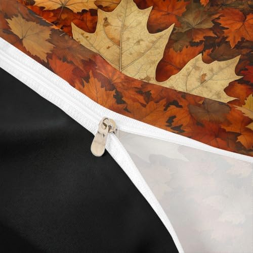 Erosebridal Maple Leaf Duvet Cover Twin Size Autumn Fall Bedding Set for Kids Boys Girls Boho Vintage Comforter Cover Modern Abstract Bedclothes Room Decor