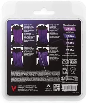 Vallejo - Purple Color Set, Game Color, 4 Bottles x 0.6 fl.oz.