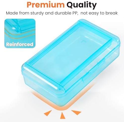 Sooez Double Layer Pencil Box, Large Hard Pencil Case Organizer, Clear Plastic Crayon Box for Girls and Boys, Colored Marker Organizer, Small Plastic Containers/Bins with Lids, Art Supply Storage