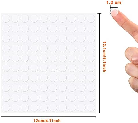 Zonon 1000 Pcs Double Sided Adhesive Dots Clear Glue Point Tape Stickers Balloon Glue Round Mini No Traces Adhesive Sticker Dot Sticker for Classroom Decor Craft DIY Office (0.47 Inch/ 12 mm)