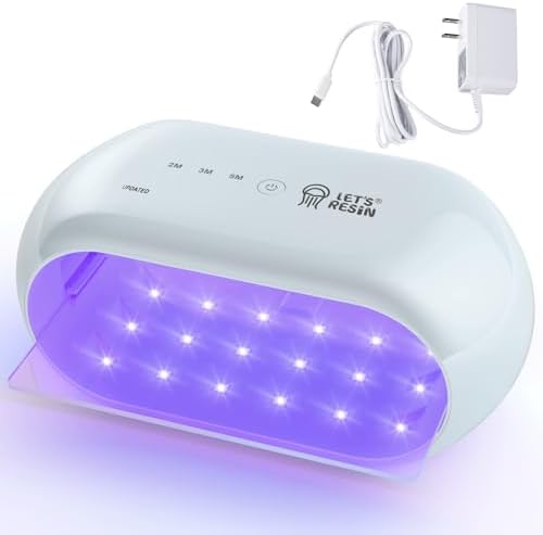 LET'S RESIN Two-Sided 36-LED UV Resin Light, 2/3/5-Min Timer, Gray Green