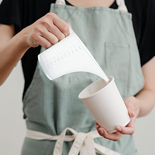 Funnel Pitcher for Soap Making, Large Capacity Easy Pour Container with Long Spout, Soap Making Supplies, Bakeware Mold, Candle, Microwave Safe, 4 Cups, 32 Ounces, 1000 ml - Set of 4