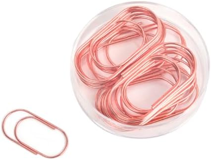 Jumbo Paper Clips, Wide Large Paper Clamps Rose Gold 2 inch 20pcs Durable and Rust Proof Paper Clips for Office, School, Home Supplies(Rose Gold)