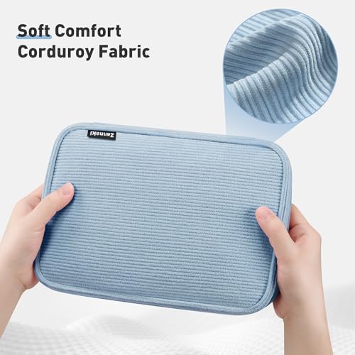 Zannaki Large Capacity Pencil Pouch Organizer | Soft Corduroy Pencil Box for Girls Boys Teens | Cute Big Pen Bag with Multiple Zipper Pockets - Pencil Case Storage for Art Supplies & Stationery-Blue