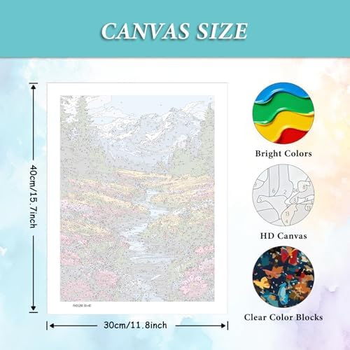 AIBOERL Paint by Numbers Kit for Adults Beginner,Snowy Mountain, 12X16In