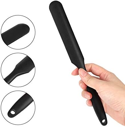 Gartful Black Silicone Stir Sticks Kit for Epoxy, 1pcs Silicone Spatula for Resin, 2pcs Large Silicone Stir Sticks, 4pcs Small Silicone Sticks, DIY Craft Tool for Mixing Resin, Paint, Liquid, Set of 7