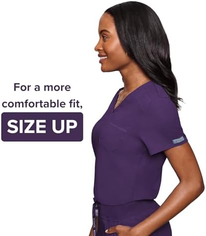 Med Couture Touch Women's Scrub Tops V-Neck Tuck-in Top with 1 Pocket