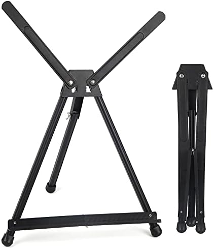 Falling in Art 1 Pack 15" to 21" Tabletop Easel for Painting & Display | Black Aluminum Tripod with Rubber Feet, Holds Canvas, Paintings, Books, Photos, Signs