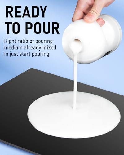 Nicpro White Metallic Pearl Color Acrylic Pour Paint, 33.8oz Pre-Mixed