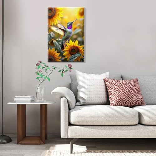 JOOZ Framed Paint by Numbers Kit for Adults, Hummingbird, 8x12 Inch