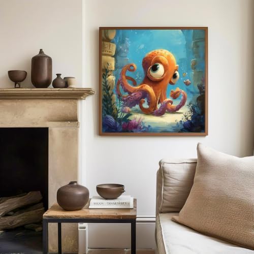 Mandun Octopus Paint by Numbers Kit for Kids, 8x8 inch