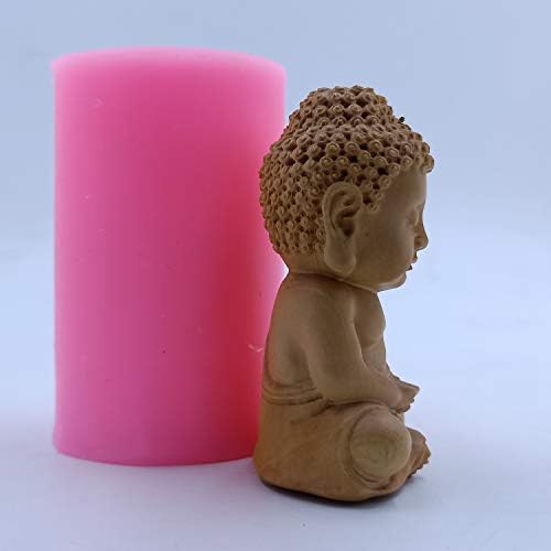 Maitreya Buddha Design Silicone Candle Mold Scented Soap Wax Mold 3D Silicone Mold for Aroma Gypsum Ceramic Resin Concrete Crafts Decorations…