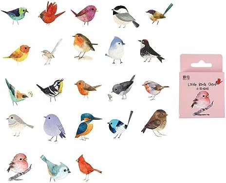46 Pcs Bird Scrapbook Stickers for Junk Journal Scrapbooking Bullet Journal Planner Envelope Diary Notebook Album Laptop Phone Case DIY Art Crafts Decoration, 23 Patterns