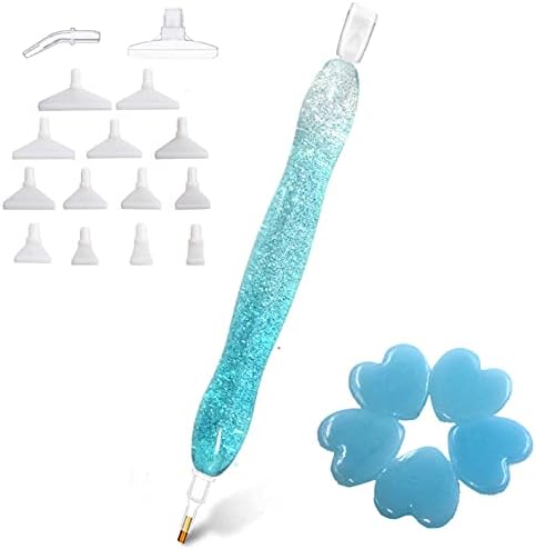 Praise V Do Diamond Art Painting Drill Bead Pen Accessories Tool Kit for Adult, 5D Diamond Painting Drill Pen Stylus Tips Placers Heads and Clay Shine Blue