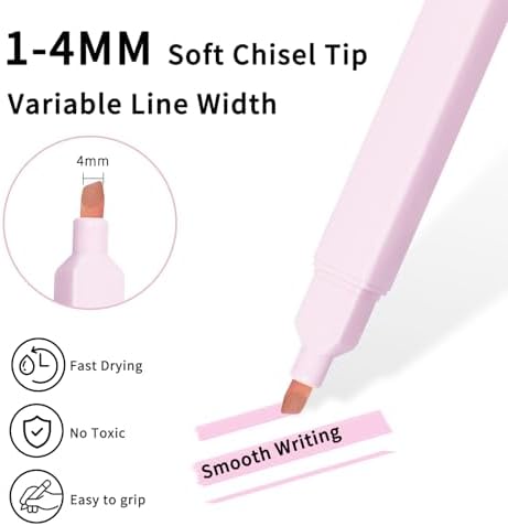 Vitoler Highlighters and Gel Pens，12 Pack Assorted Colors | Chisel Tip Quick Dry Aesthetic Highlighters and 0.5mm Black Ink Pens for Study, Journaling and Office Supplies