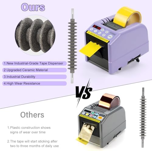 Ceramic Roller Enhanced Ribbon Cutting Machine, Automatic Tape Dispenser, 6-60mm Width, 5-999mm Length, Ideal for Restaurants, Business & Home