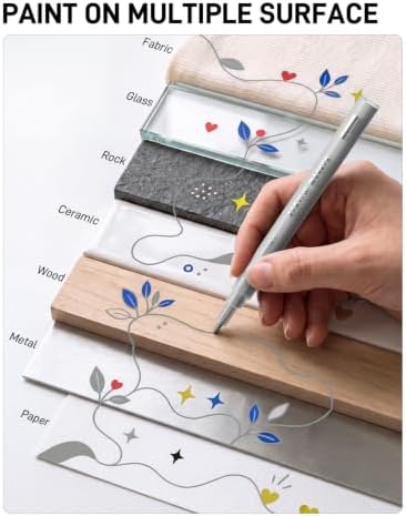 JusArt 0.7mm Fine Point Sliver Paint Markers, 3 Pack