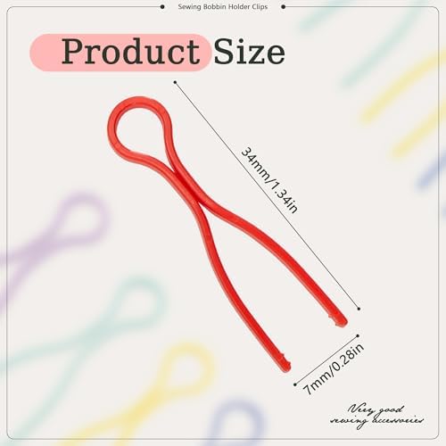 100Pcs 5 Colors Sewing Bobbin Holder Clips Plastic Thread Bobbin Clips Sewing Accessory for Thread Spool Organizing Embroidery Quilting (5color-100pcs)