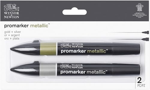 Winsor & Newton Promarker Metallic, Set of 2, Gold and Silver