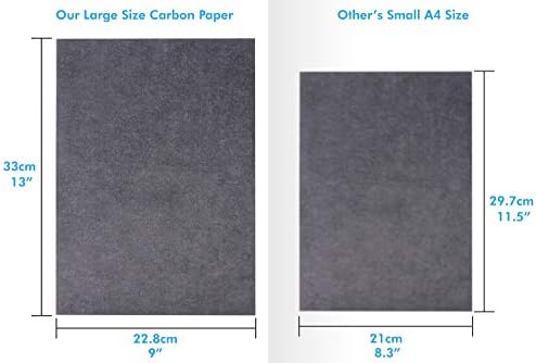 selizo 100 Sheets Black Carbon Transfer Tracing Paper for Wood, Paper, Canvas and Other Art Surfaces (9 x 13 Inches) (Pack of 2)