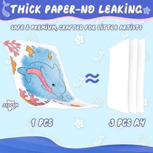 CHICAUP Paint with Water Coloring Books for Kids, Mess Free Watercolor Painting Kit Painting Activity for Kids Ages 3-5 4-8, Arts Crafts Drawing Gift Toy for Boy Girl