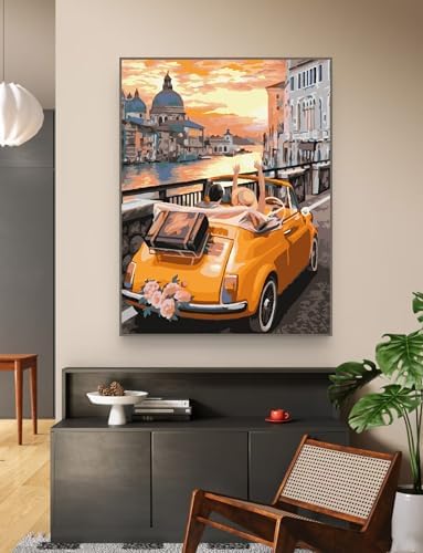 ZRIZQ Paint by Numbers Kit for Adults Beginner,City Cars,16x20
