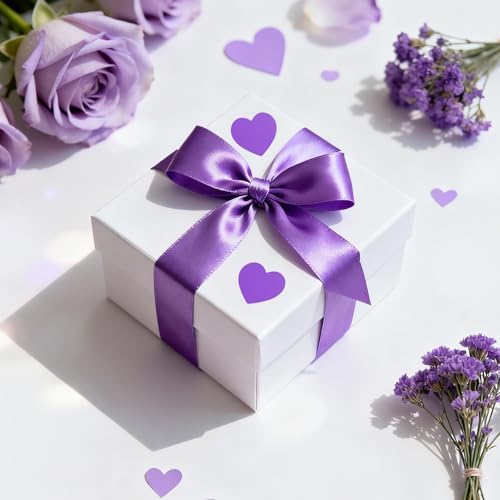 Anwyll Heart Stickers - 500Pcs 1Inch Valentines Day Heart Stickers Purple Heart Shape Sticker for Reward Classroom Self Adhesive Love Incentive Sticker for Envelope Seal Card Birthday Wedding Favors