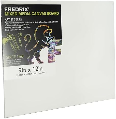 Fredrix Artist Series Archival Board, 9" x 12", Mixed Media Canvas Panel