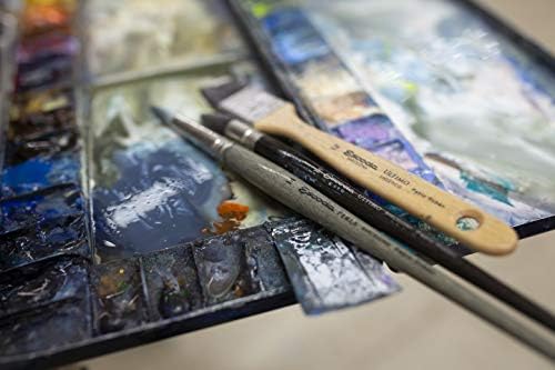 Escoda | Watercolour | Artist Set Pablo Rubén | Size 12,14,14 | 3 Brushes | Synthetic White Toray + Tendo | Round Pointed + Round mop + mottler