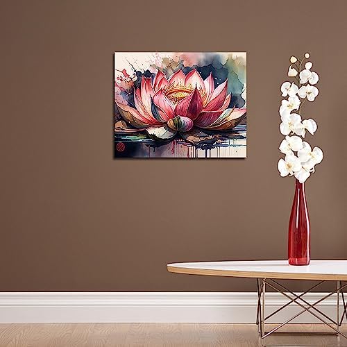 TUMOVO Colorful Abstract Lotus Paint by Numbers Craft Kit for Adults