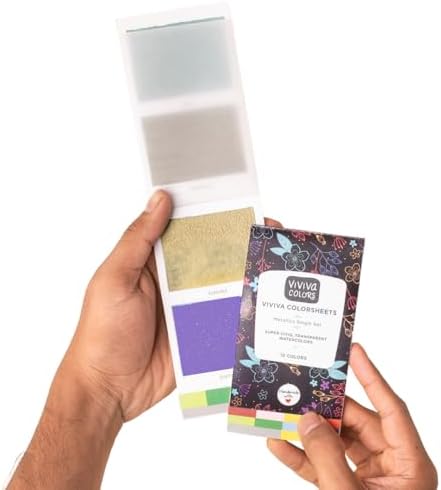 Viviva Travel Watercolor Sheets - Metallic 10 Colors, Portable Paint Set