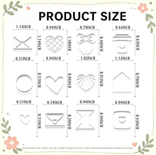 11pcs Valentine Clay Cutters for Earrings, Wedding Theme
