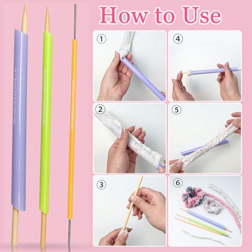 FQTANJU Quick Turn Fabric Set, 3pcs Assorted Sizes Tube Turners for Sewing Threading Fabric Tube Turners Multifunctional Fast Turning Tool